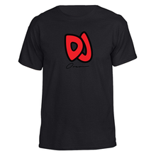 Load image into Gallery viewer, Black DJ Oreo tee shirt with red DJ logo on front
