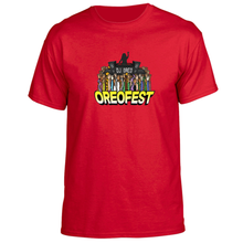 Load image into Gallery viewer, Red DJ Oreo tee shirt with large Oreofest logo on front
