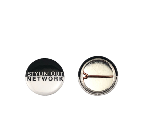1 inch black and white Stylin Out Network button